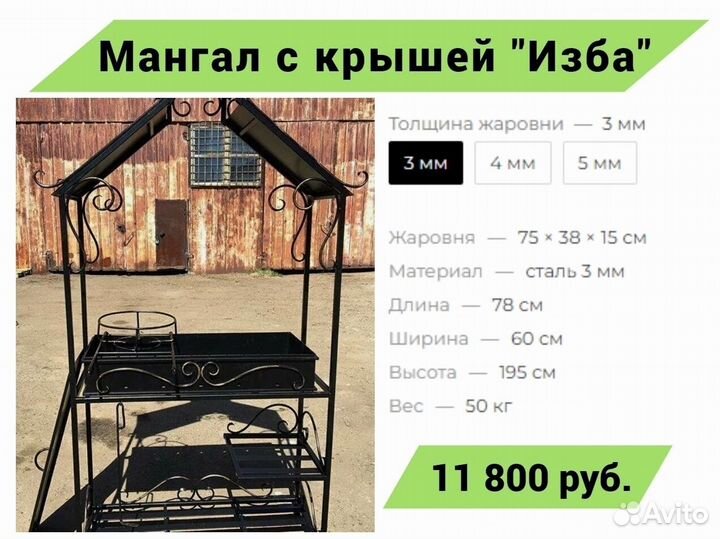 Мангал с крышей 