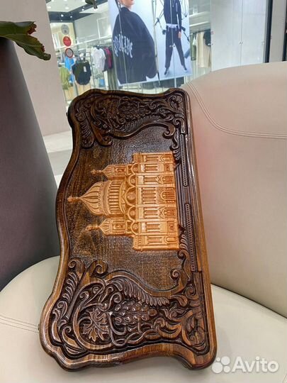 Нарды резные ручной работы с гербом России