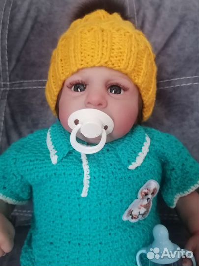 Кукла Реборн мальчик 60 см с набором одежды