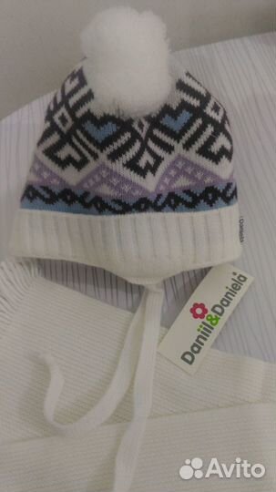 Комплект шапка, шарф п/ш новый (3-6 лет)