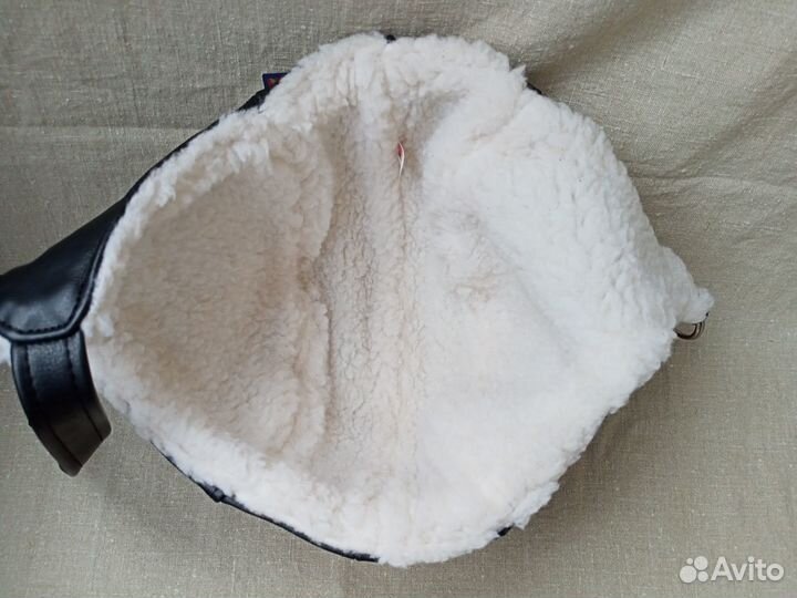 Шапка Авиатор кожа + иск. мех (р-р 58-59)