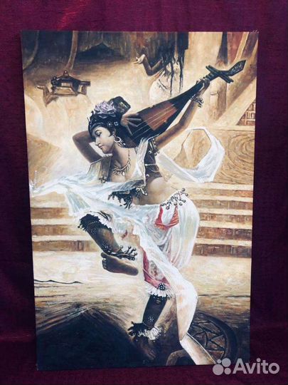 Большие две картины. Холст масло. Подпись художник