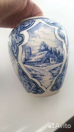 Ваза Delft blue 1911-1986 г фаянсовая ваза