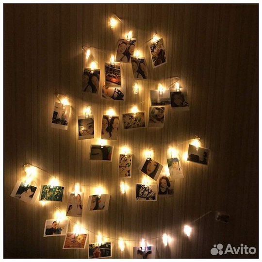 Электрогирлянда для фото прищепка 4м