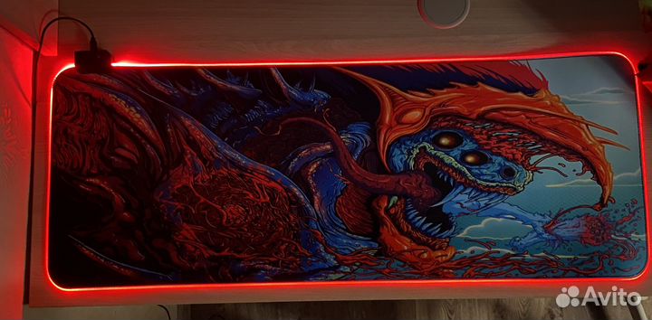 Коврик компьютерный игровой с подсветкой 800/300