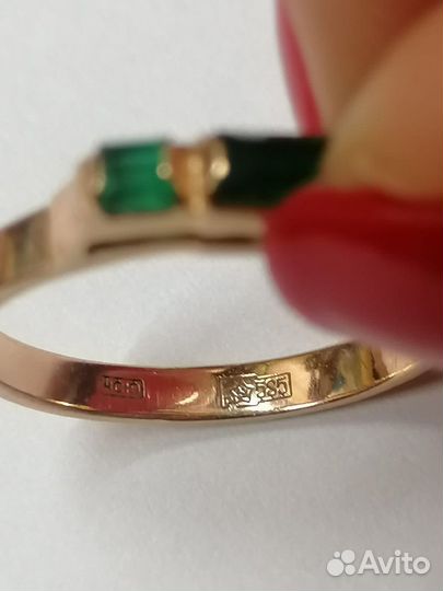 Кольцо с изумрудом золото СССР