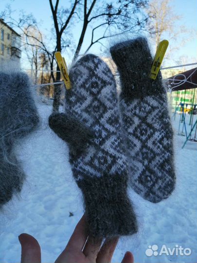 Варежки из козьего пуха