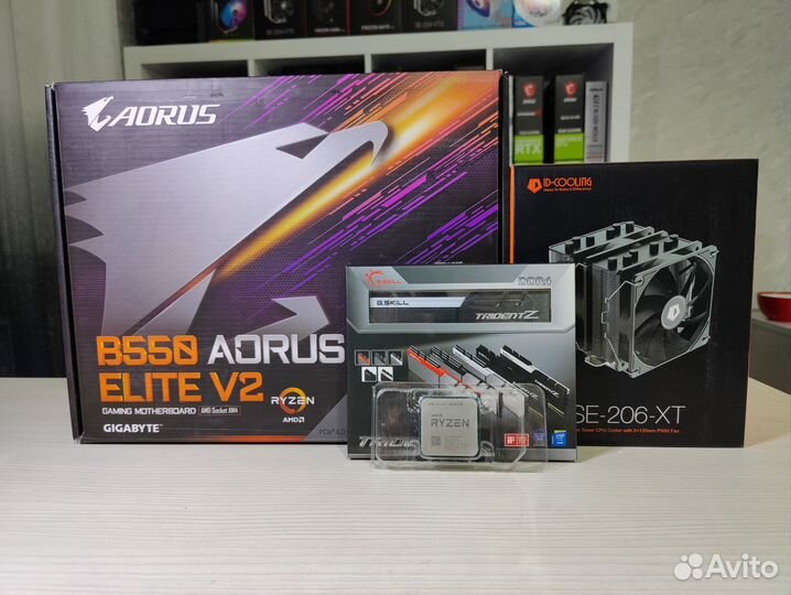 Комплект Ryzen 7 5800x3d+b550+32gb ddr4+кулер