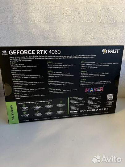 Видеокарта palit GeForce RTX 4060 dual 8G новая