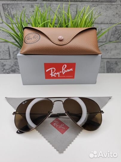 Очки Ray Ban Aviator Large Metal 014/33 Коричневые