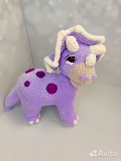 Трицератопс динозавр плюшевый ручная работа