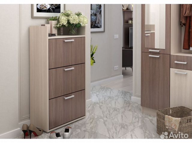 Обувница ясень светлый/ясень темн с Доставкой