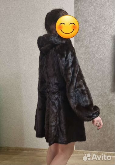 Шуба норковая с капюшоном