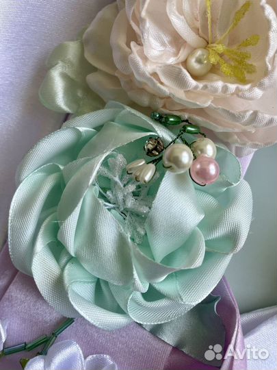 Пояс цветочный ручная работа атлас 5 расцветок