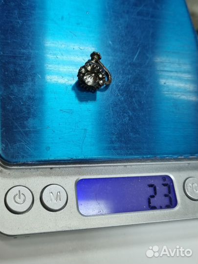 Клипса серебро 875 проба СССР молотобоец