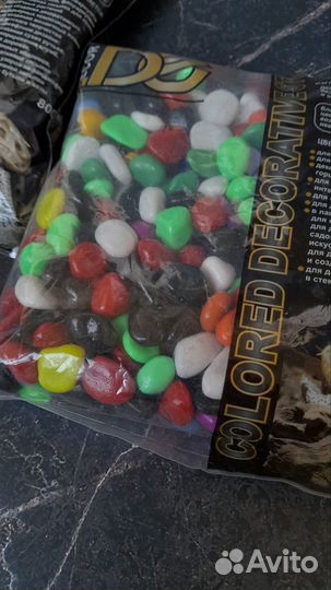 Галька цветная декор для творчества и аквариума