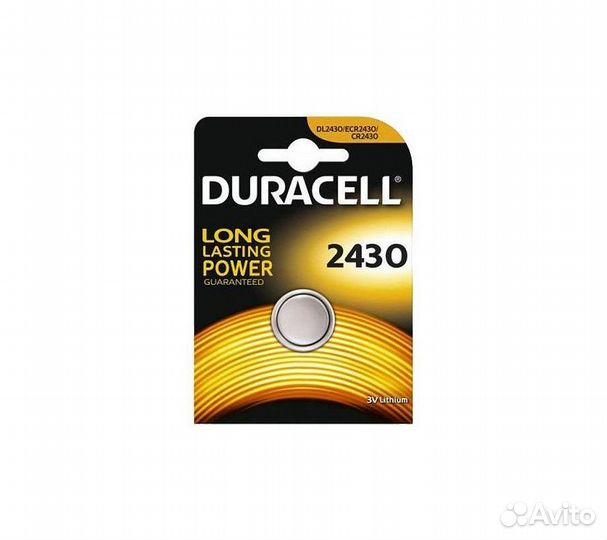 Батарейка литиевая duracell CR2430 дисковая 3В бли