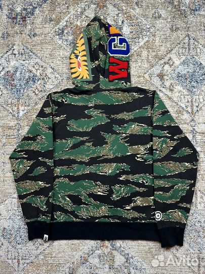 Bape Tiger Camo Shark Full Zip Hoodie