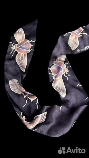 Шелковая лента (твилли) «Жуки» (батик)