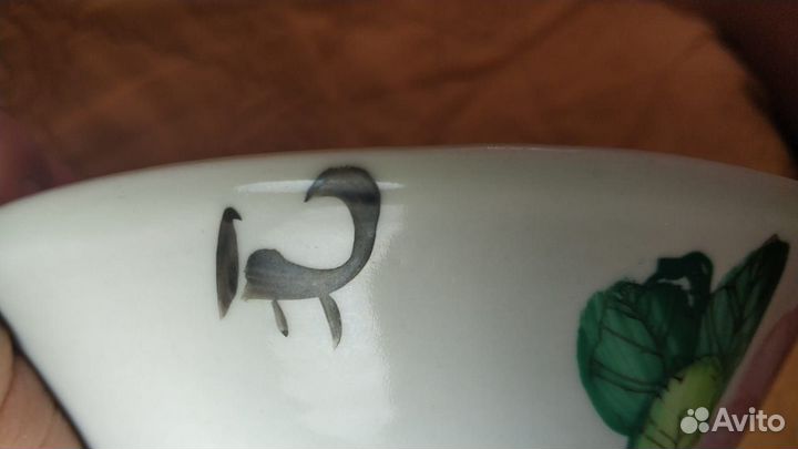 Старая китайская чашка с петухами