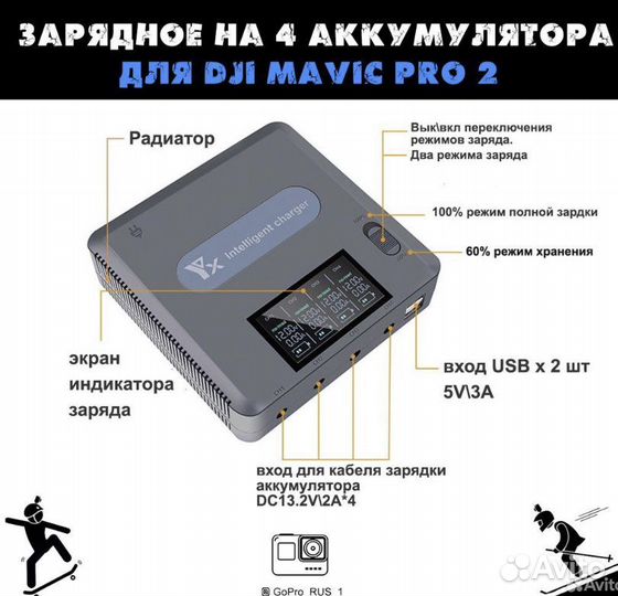 Сетевое зарядное устройство для dji mavic 2 Pro