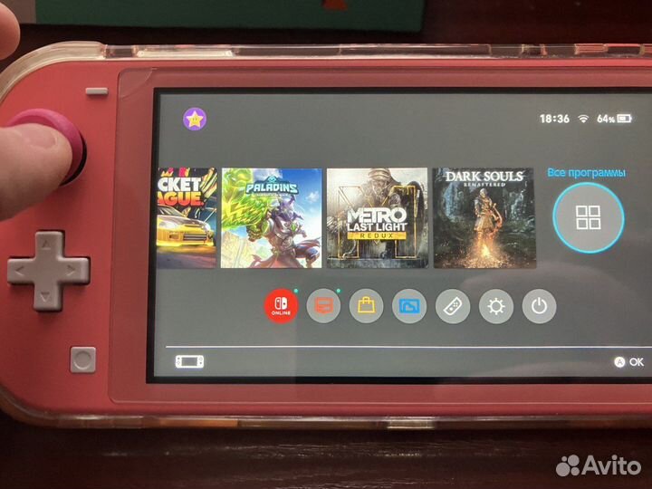 Nintendo Switch Lite с играми,чехол,защитное стекл