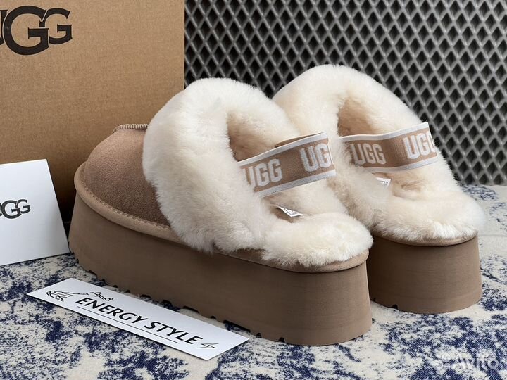 Тапочки Ugg Funkette Suede Platform Sand