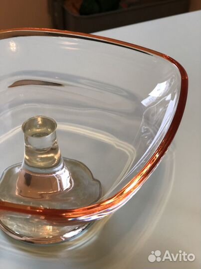 Конфетница на ножке / конфетница, стекло, Чехия