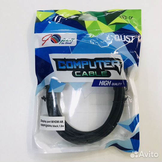 Кабель DisplayPort M- hdmi M 1.8m Aopen/Qust