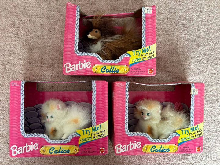 Ваrbiе Collie Dog & Calico & Мitzi Меоw Саt nrfb