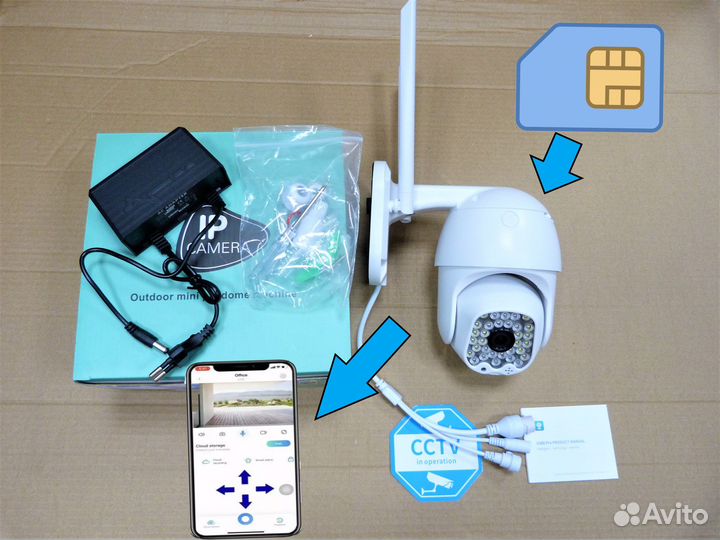 4G Камера наблюдения уличная под сим карту