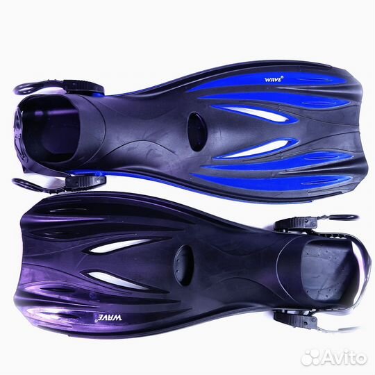 Ласты регулируемые wave синие и черные