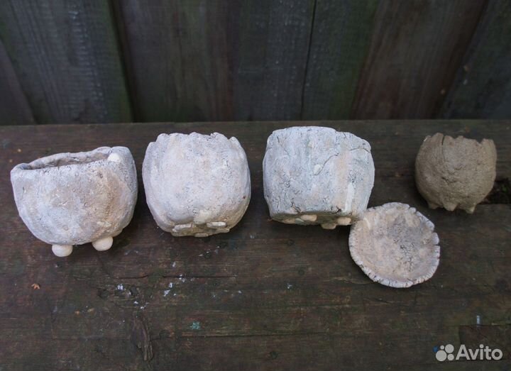 Горшочки цветочные из шамота 