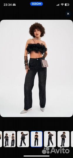 Джинсы со стразами