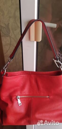 Сумка женская натуральная кожа бу красная