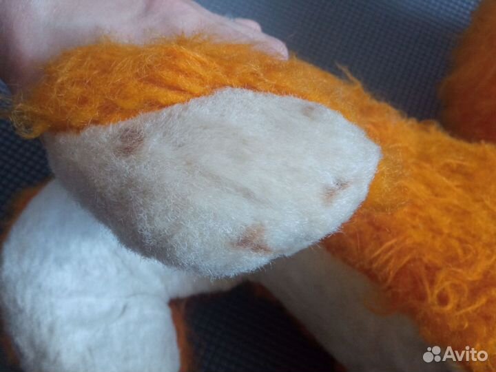 Мягкая игрушка СССР тигр кошка рыжая ватная