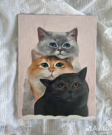 Три кота. Картина маслом