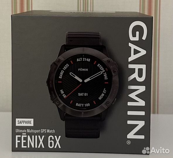 Часы garmin fenix 6x sapphire carbon grey DLC