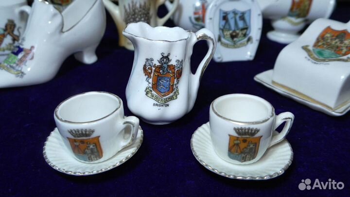 Миниатюры.Англия.Фарфор.Кувшин.Чайная пара