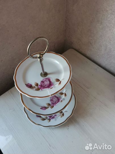 Ваза трехярусная Дулёво СССР