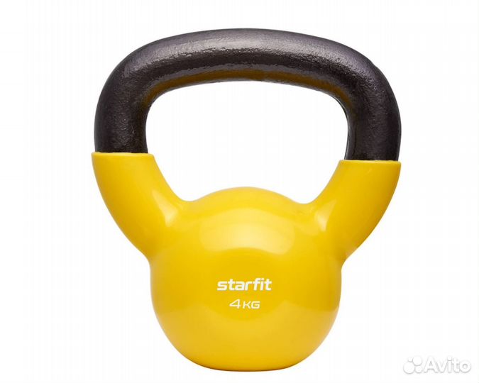 Гиря виниловая Starfit 4 кг, желтая