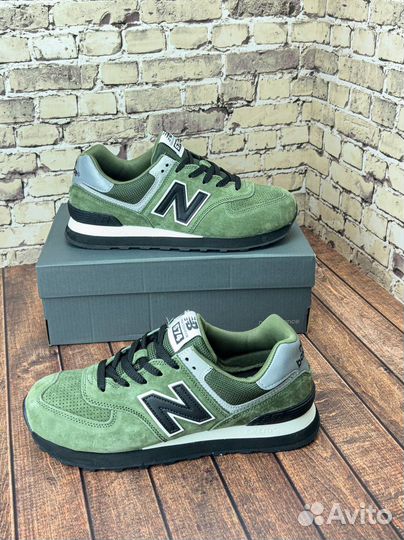 Кроссовки new balance 574 весенние зелёные