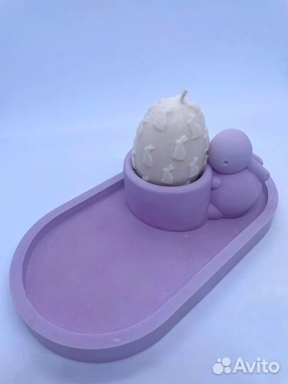 Пасхальный декор (Поднос, подсвечник, свеча)