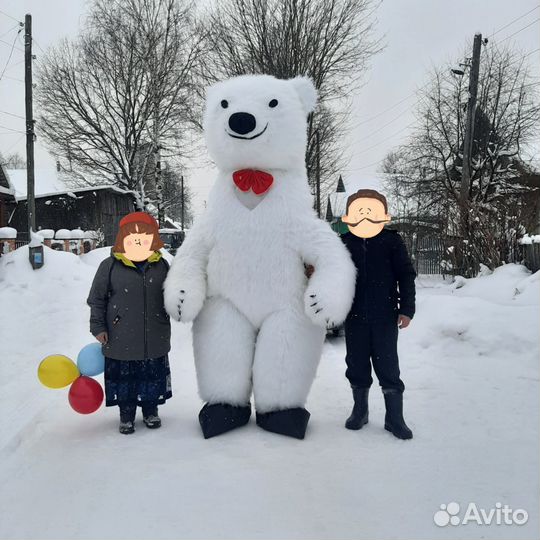 Поздравление от ростовых кукол. Медведь, Ушастик