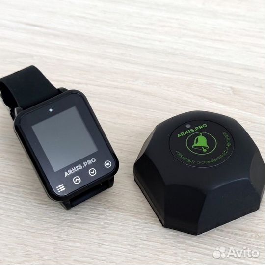 Кнопка вызова персонала, официанта Бургер и часы