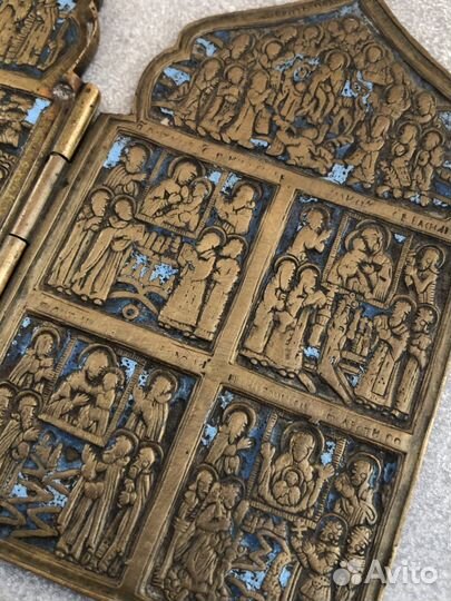 Складень Праздники. Икона 2 створки. Эмаль
