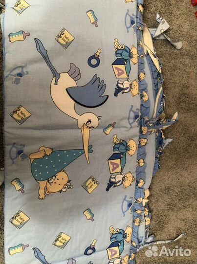 Двусторонние бортики на кроватку+2ком пост