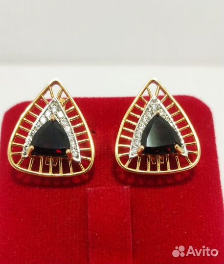 Серьги с гранатом 6,2гр