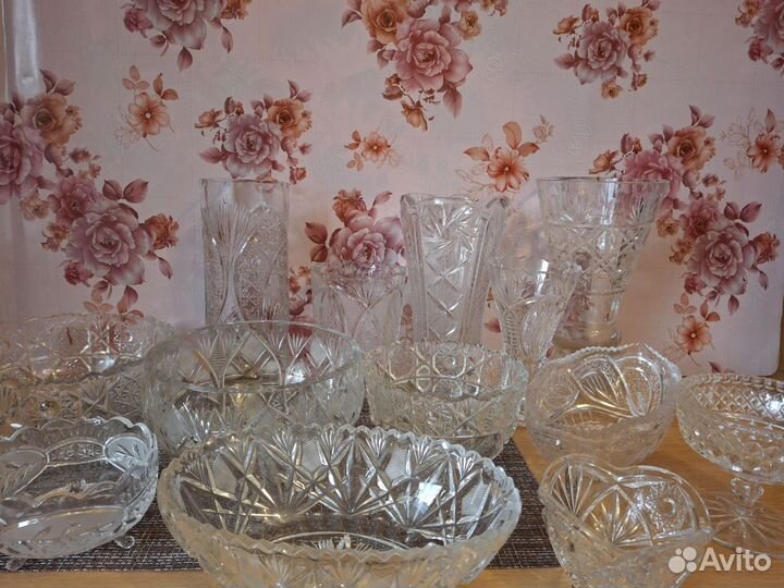 Хрустальная ваза, салатник, конфетница