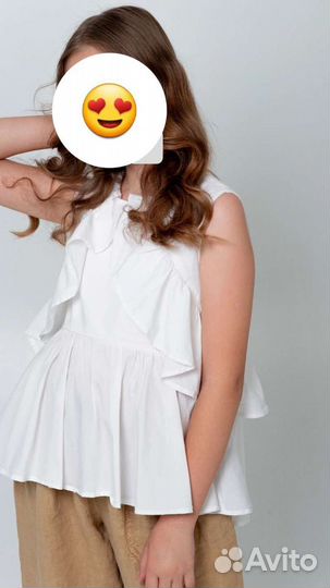 Блузка белая для девочек 146